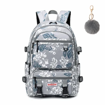 

Woman Leisure Backpack Waterproof Nylon Backpack 15.6 Inch Laptop USB Charging School Bag Anti Theft Travel Daypacks