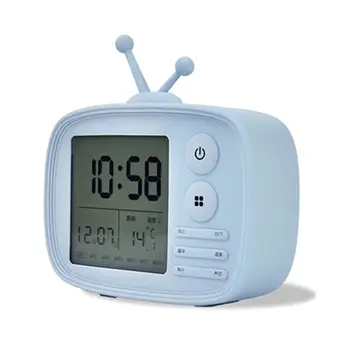 

Creative TV Shape USB Alarm Clock LED Display Desk Thermometer Snooze Wake Up