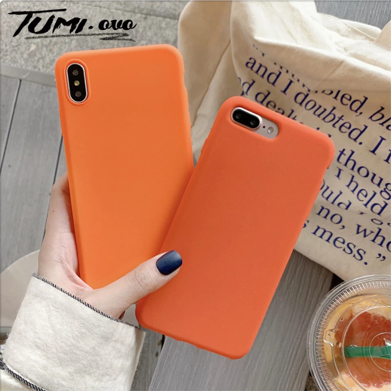 Scrub Orange Solid Color Cover Cases For Huawei Enjoy 6s 7 7s 8 Plus 9 Honor 6x 7x 8x Max 10 Lite Play Mate 20 Nova 2i |