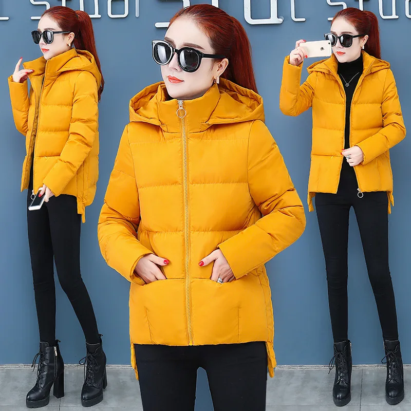 Women Winter Jacket With Fur collar Warm Hooded Female Women Winter Coat Long Parka Women Outwear Camperas - Цвет: Золотой