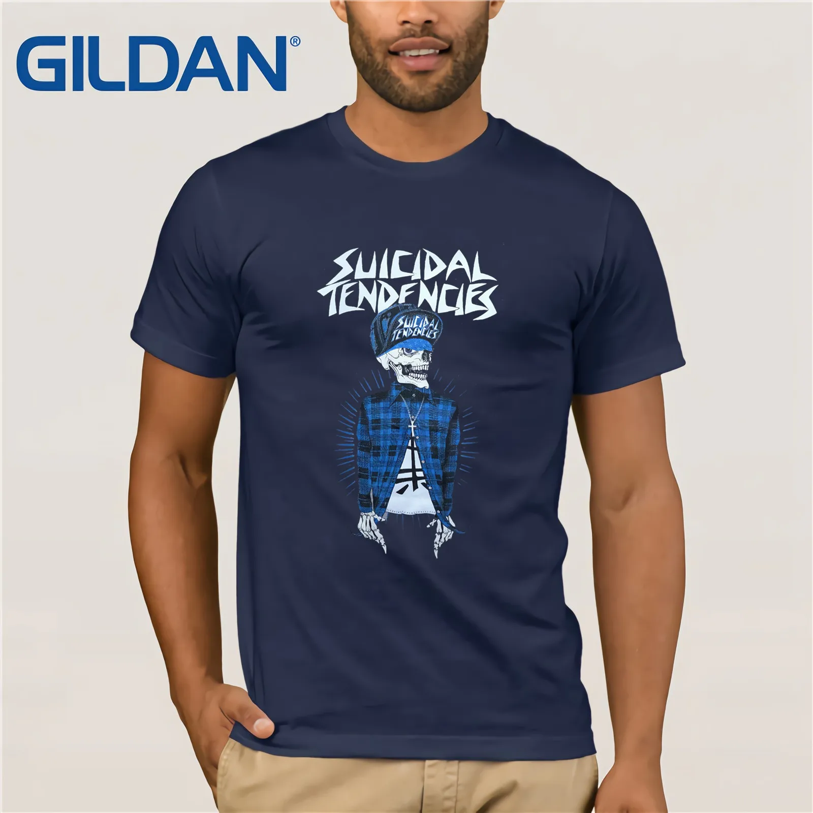 Суицидные тенденции-Vato темно-серый-Официальная футболка- s m L XL 2XL топ s m en футболка - Цвет: navy