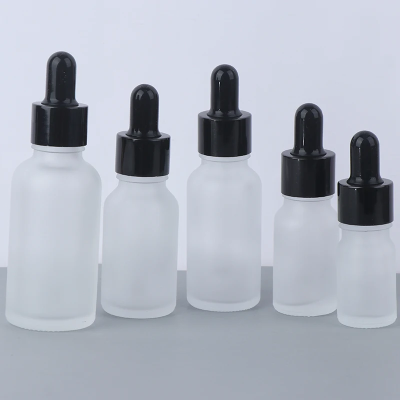 Empty Lip Gloss Tubes Frosted Dropper Amber Glass Aromatherapy Liquid For Essential Massage Oil Pipette Refillable Bottles