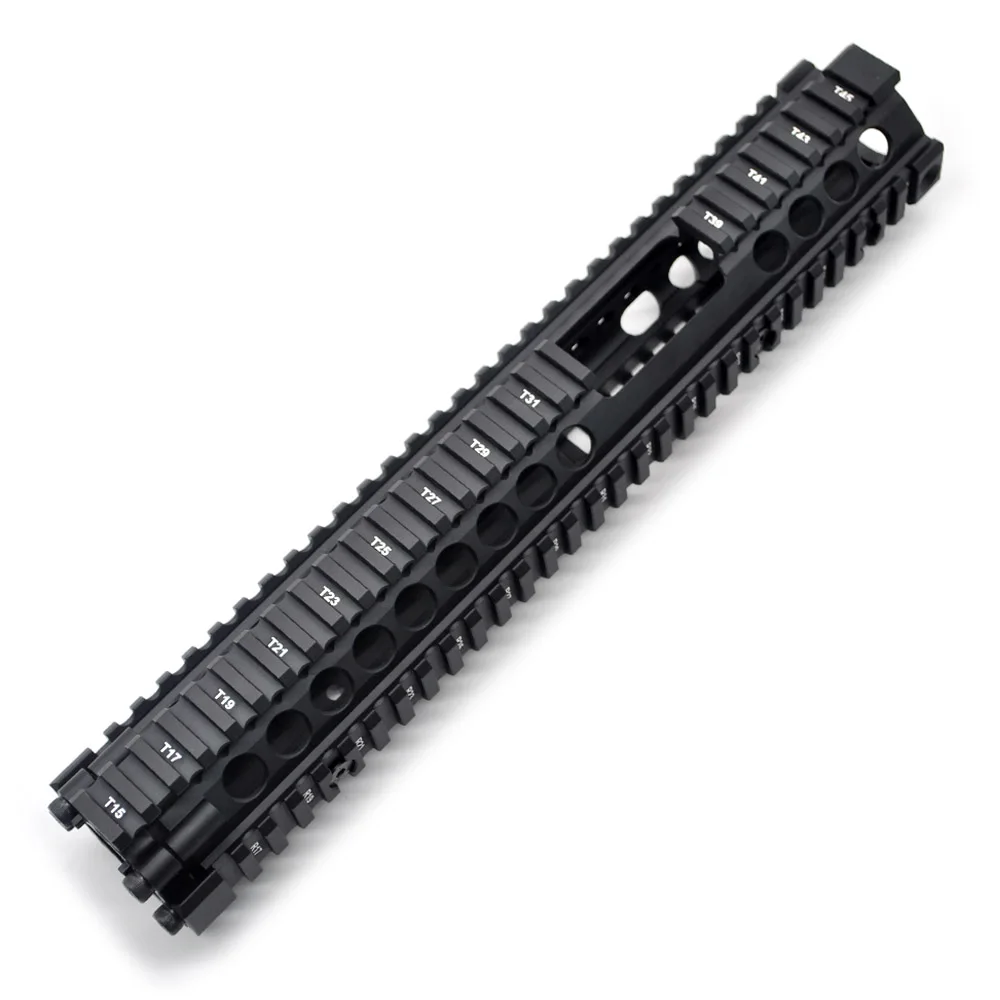 TriRock 12,7 дюймов тактическое обновление MK18 Четырехугольная перекладина, накладка Сплит 2 части Picatinny Mount system Fit. 223 черный анодированный