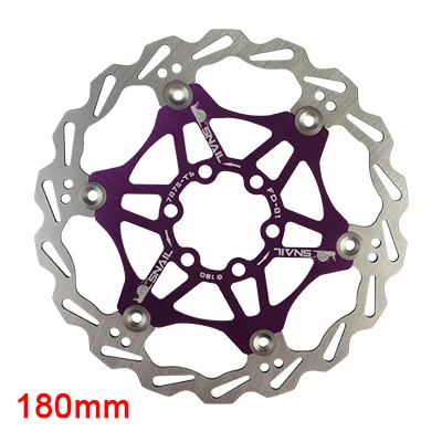 Улитка горный велосипед MTB DH 180 мм 160 мм 203 мм поплавок вращающийся диск тормозной ротор велосипедные роторы - Цвет: 180MM Purple