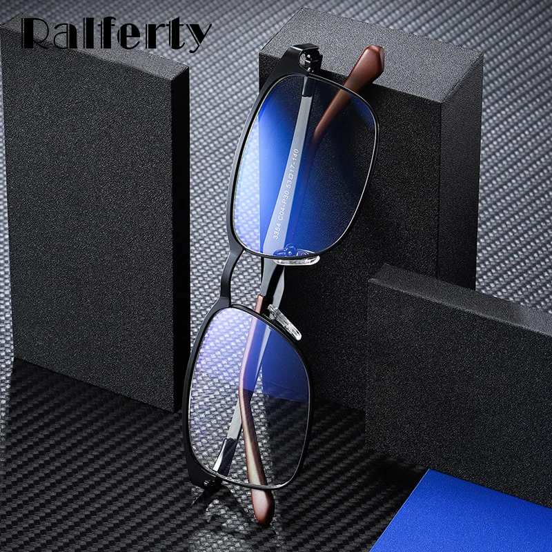 

Ralferty Male Metal Computer Glasses Blue Light Blocking Eye Glasses Frame For Men Myopia Rectangle Spectacle Frames