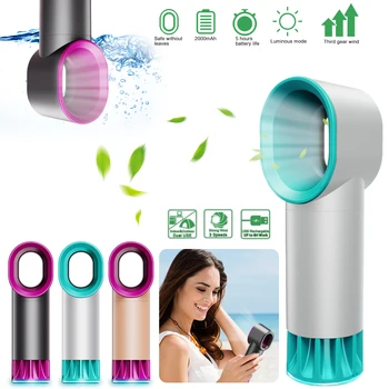 

2020 Electric Bladeless Fan Portable Cordless Usb Charging Mini Handheld Fan Handheld Mini Cooler No Leaf Handy Fan