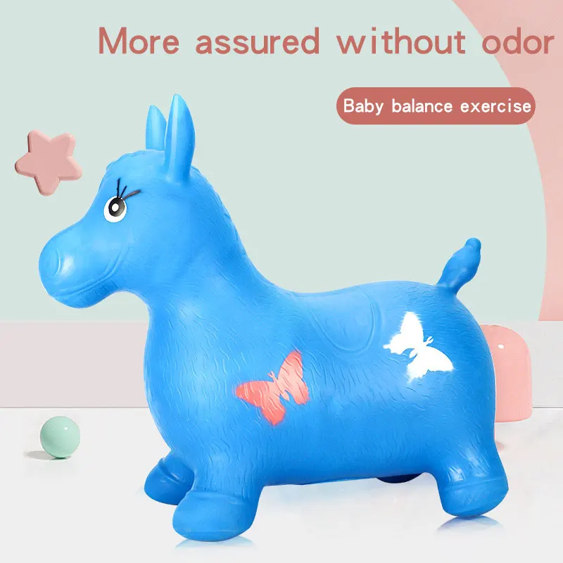 Happymaty Baby Jumping Horse Inflatable Bouncer Ride on Toys Outdoor Riding Pony Thickening Kids Jumping Toys R06