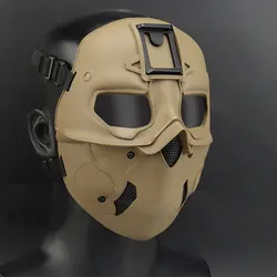 Multi - Function Tactical Full Face Wild Mask with Night Vision Compatibility for Cosplay and Party Props (Tan mask)