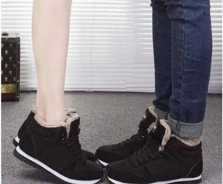 Cotton Men Boots Winter Shoes Plus Size  Ankle Boots Warm Fur Mens Winter Sneakers Winter Plush Mens Shoes Winter Snow Boots