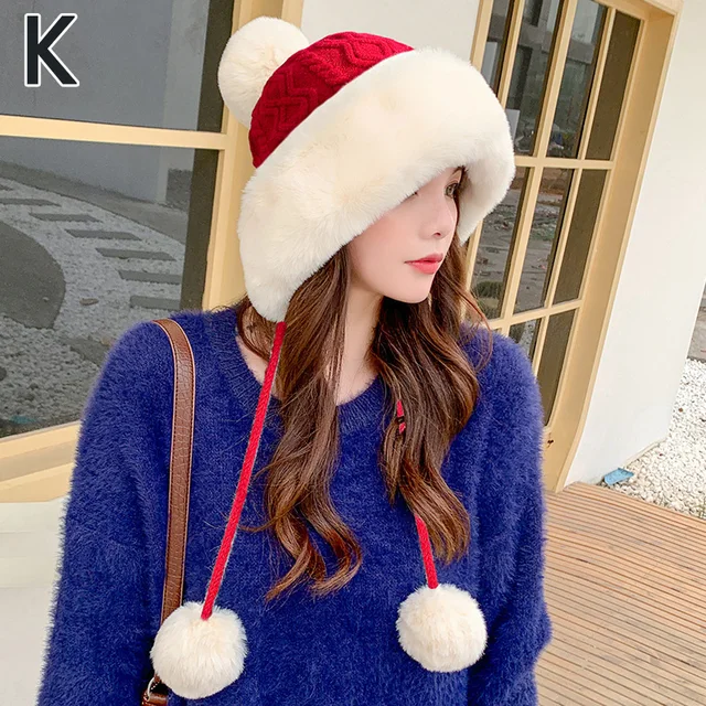 Autumn Winter Mink Knit Bomber Hat 