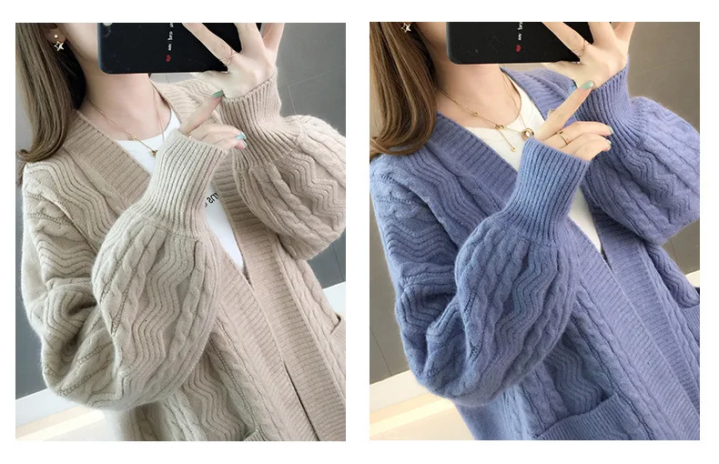 Spring And Autumn Women's Knit Cardigan Solid Color Wild Spring New Shirt Korean Version Of The Loose Sweater Women Coat