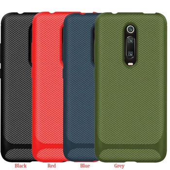 

100pcs/lot For Xiaomi Mi 9TPro Carbon Fiber Soft Case Ultra Thin Anti-Shock TPU Case For Xiaomi Redmi K20 Pro