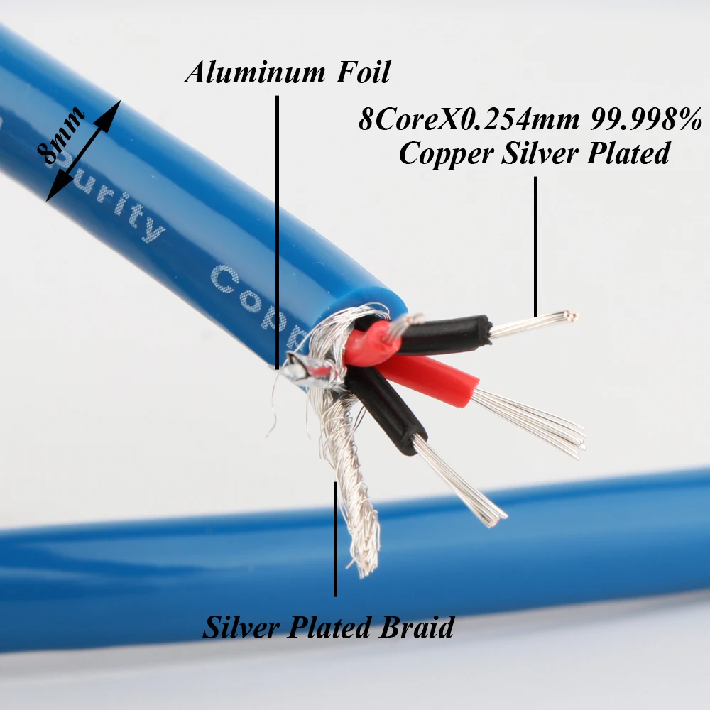 X404 Ein Paar ST-48B G5 versilbertes OFC-Kupferkabel mit vergoldetem RCA-Stecker auf RCA-Stecker-Verbindung – Detail 1