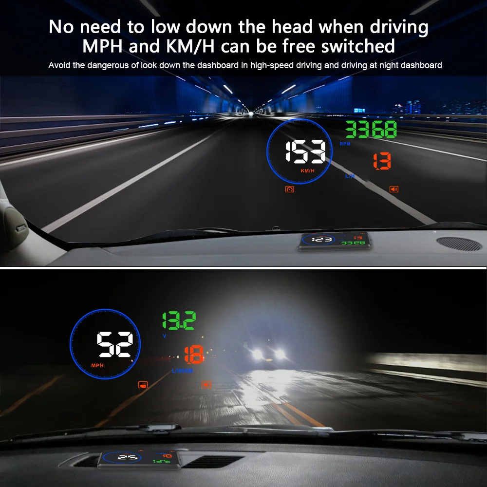 OHANEE M9 HUD   ÷ ڵ OBD2  ӵ  ڵ  ӵ MPH KM/H, ڵ  Һ ÷