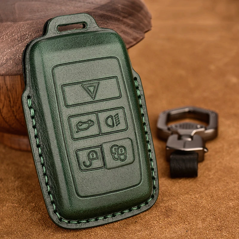 Leather Car Key Cover Full Case for Land Rover Range Rover Sport Evoque Velar Discovery 5 2018 2019 2020 Accessories Protect