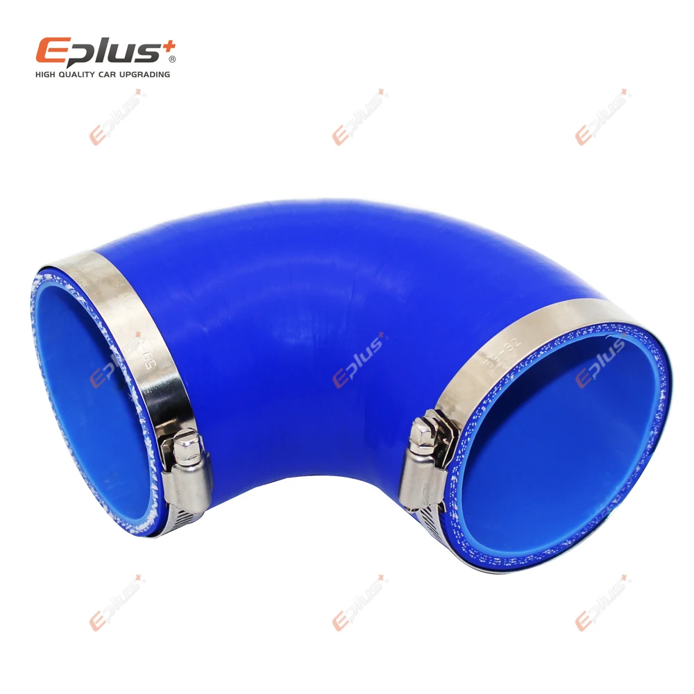 Silicone Hose Connector EPLUS Universal Silicone Tubing 90 Degrees Car Intercooler Turbo Intake Pipe Coupler Blue Multi Size