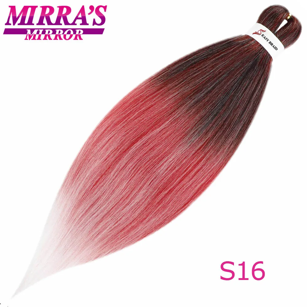 S16 Mirra's Mirror EZ предварительно растянутые плетеные волосы, синтетические вязанные волосы для наращивания, профессиональное низкотемпературное волокно - Цвет: S16