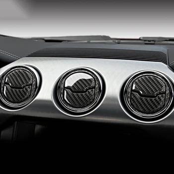 

Carbon Fiber Car Interior Central Air Conditioner Outlet Decorative Cover Sticker Sticker For Ford Mustang 2015