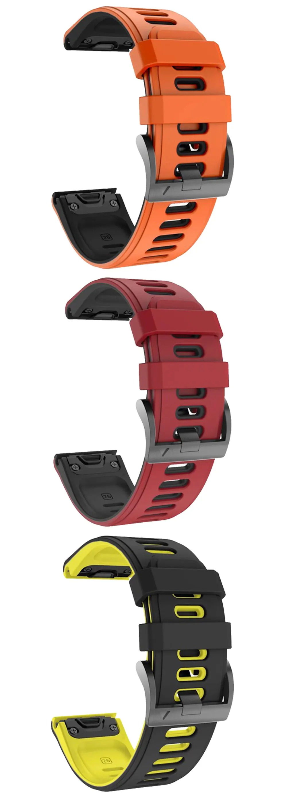 20 22mm 26mm Silicone Watchband Wriststrap for Garmin Fenix 6X 6 6S Pro 5X 5 5S Plus Fenix 7X 7 Easy Fit Quick Release wirstband