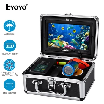 

Eyoyo EF07 1000TVL 7 Inch Underwater Fish Finder Fishing Camera 12pcs White LED + 12pcs Infrared Lamp Fishfinder IP68 Waterproof