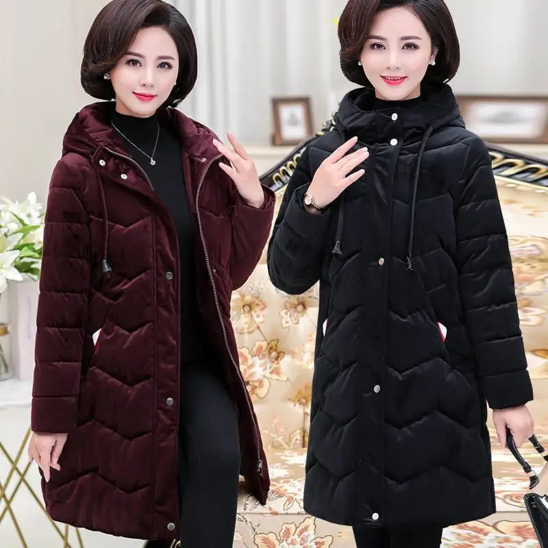 Большие размеры, 5XL, новинка, зимняя женская пуховая хлопковая куртка, пальто с хлопковой подкладкой для мамы, стеганая парка, Abrigos Mujer Invierno Z05
