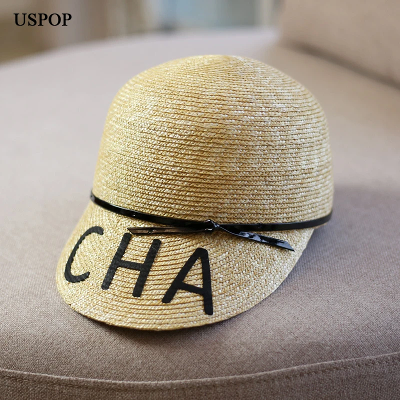 USPOP новые женские кепки с козырьком от солнца женская соломенная шляпа широкими