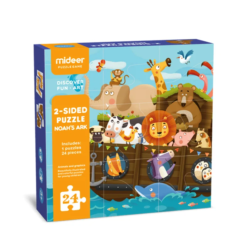 Двухсторонняя головоломка MiDeer Mi Deer для маленьких детей, развивающая игрушка для мальчиков и девочек 3-4-5 лет