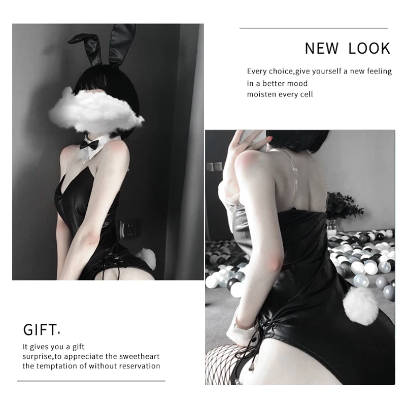 anime outfits female Sexy Lingerie Kawaii Cosplay Bunny Costume Sexy Cute Bunny Girl Faux Leather Material Rabbit Woman Set Anime Cosplay Costume anime cosplay