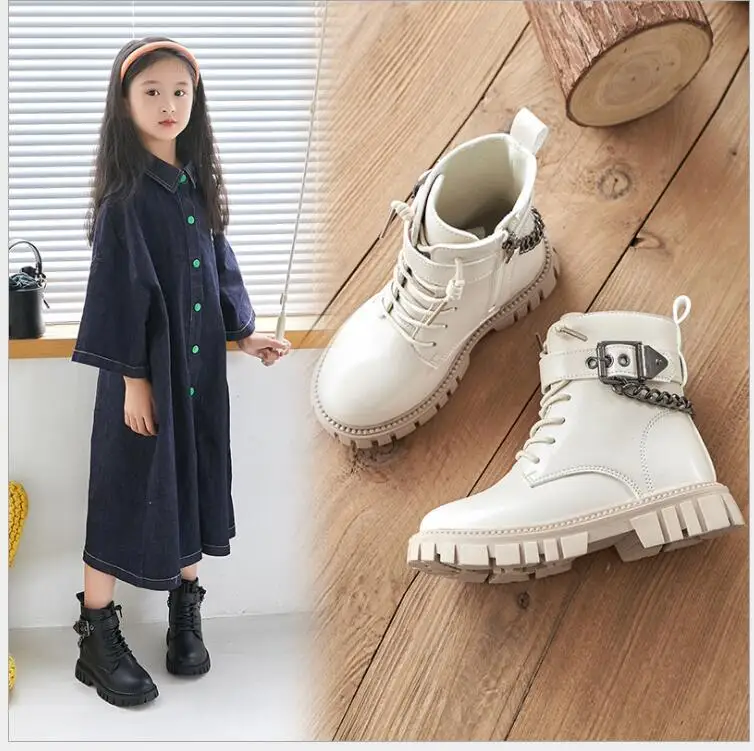Classic Children's Girls with soft bottoms Autumn Winter New Fashion Girl Outdoor Keep Warm Cotton Shoes Boys Anti Slip Boots