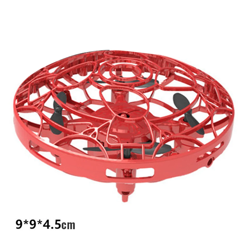 9 cm red Смарт полет 4-крылья мини сигнала индукционные летательные аппараты для домашних животных игрушки для детей синий/красный/золото 4-осевая машина игрушка жест индукционные летательные аппараты прокатки - Цвет: 9 cm red