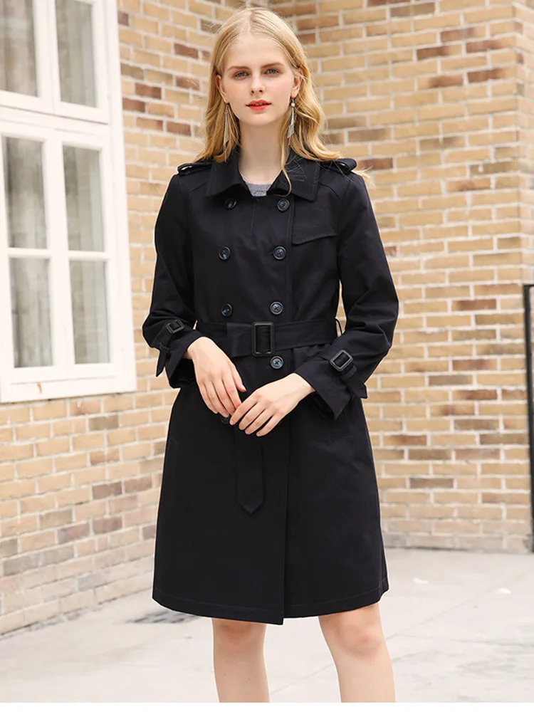 

Winter Warm Coat Female Windproof Single Breasted Long-sleeved Windbreaker European French Fashion Designer Waterfall Coat