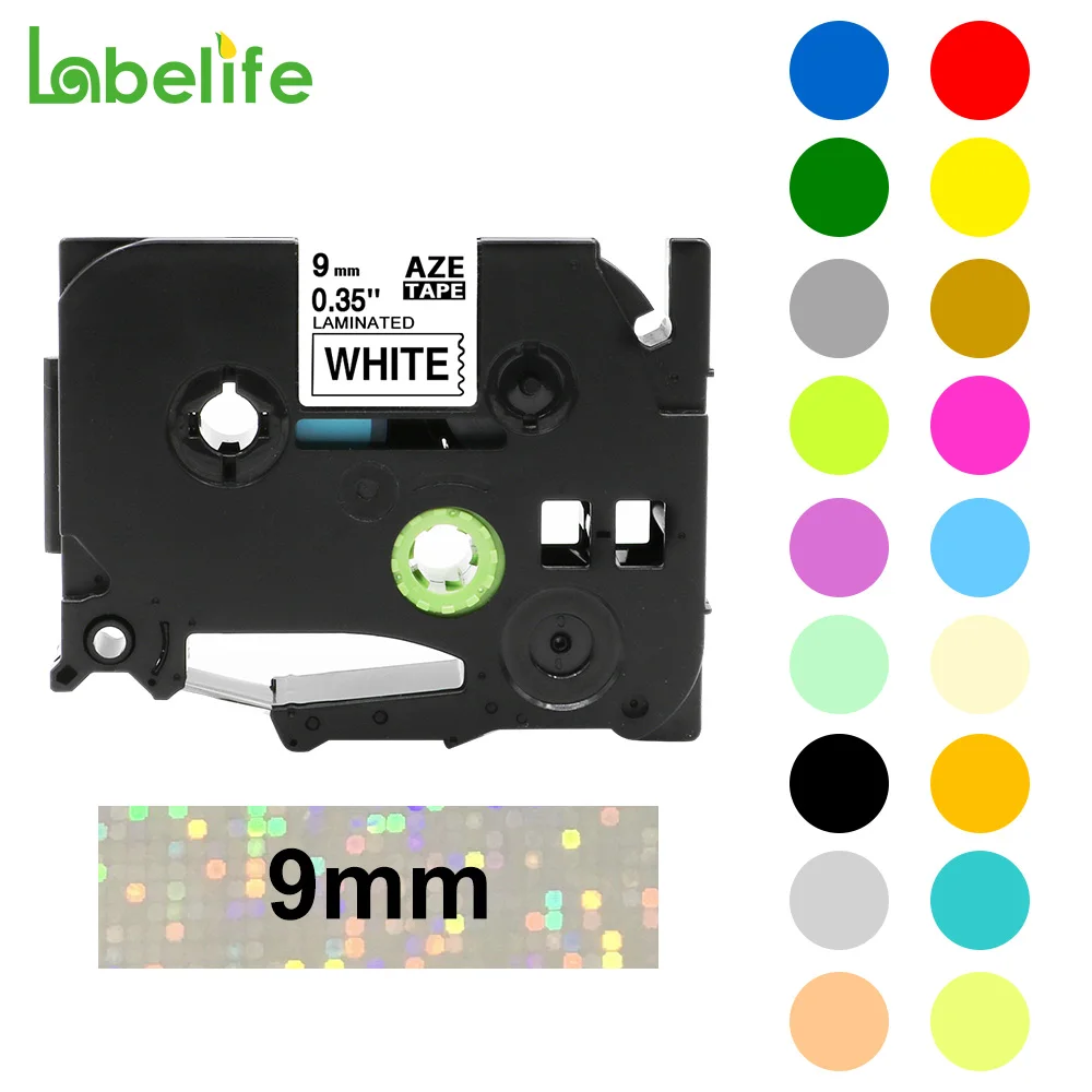 

1PC 221 laminated 221 121 9mm Black on White label Tape 221 Compatible for label printer 121 621 421 521 Standard Tapes