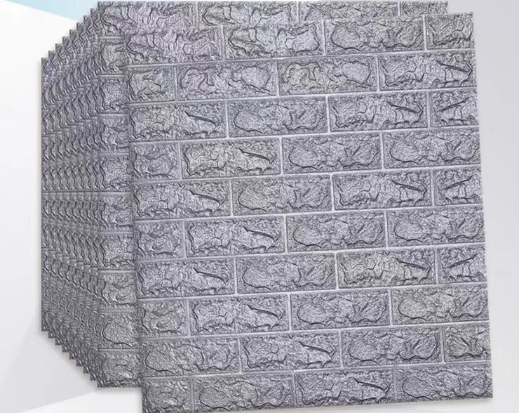 3D стикер на стену для кухни, ванной, телевизора, s, Drcorative, безвкусная наклейка, для декора, водонепроницаемая, самоклеющаяся - Цвет: Silver gray