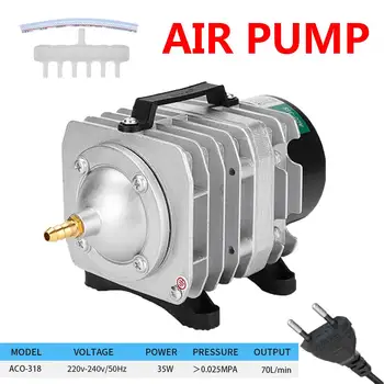 

35W 220V 70L/min Electromagnetic Air Compressor Pump Oxygen Aquarium Fish Pond Compressor Hydroponic Air Aerator Pump ACO-318