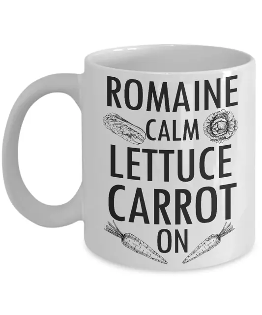 Cooking Gifts Romain Calm Lettuce Carrot On Keep Calm Vegan Coffee Mug Tea Cup
