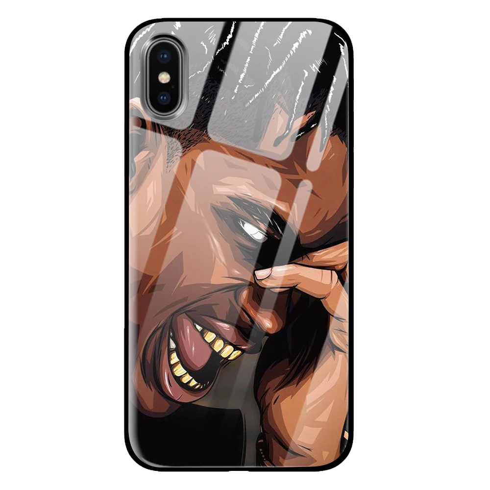 С изображением Трэвиса Скотта закаленное стекло телефонные чехлы для iPhone 5 5S SE 6 6s 7 8 Plus X XS Max XR задняя крышка - Цвет: 1