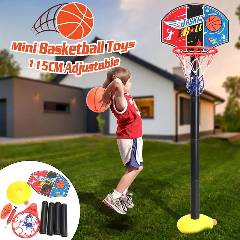 Backdrop Basket Ball Hoop Rack Educational Kids Children Toys Toy Balls Outdoor Indoor Fun Sports With Stand Fabric Net Goal