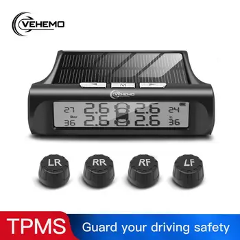 

Alarm Systems TPMS Car 2020 Tire Pressure Alarm USB 4PCS Sensor Explosion Proof for VEHEMO