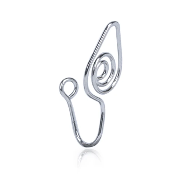 Fake Nose Piercing Ring Nose Cuff And Stud Jewelry Cooper Curve Shape Nose Clip Non Piercing Nose Ring Clip Ear Clip 5-silver