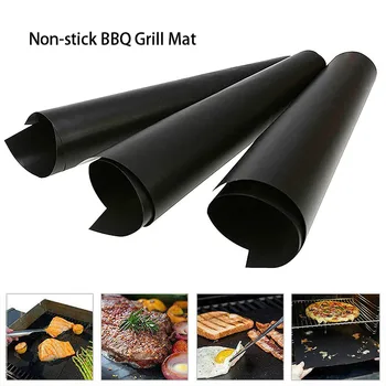 

3pcs Non-stick BBQ Grill Mat Pad Barbecue Baking Reusable Cooking Plate For Party Grill Mat Oven Tools 33x40cm