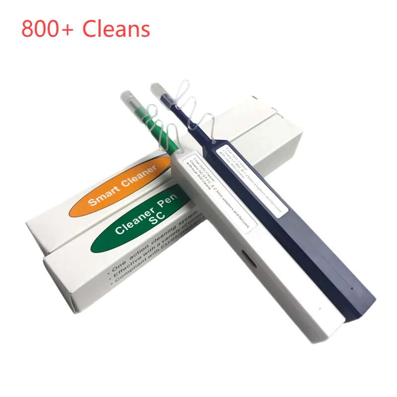 Herramienta de limpieza táctil LC/SC/FC/ST, pluma de limpieza de 1,25mm y 2,5mm, limpiador de fibra óptica de un clic, 800