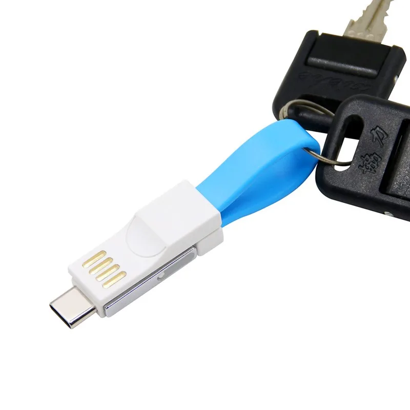 Брелок Micro USB TypeC кабель для быстрой зарядки для samsung S10 A50 A70 Note10 зарядное устройство Usbc Typec брелок шнур короткий кабель