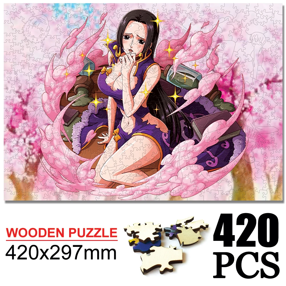 

Cartoon Wood Puzzles DIY Assembly Art Anime Jigsaw Puzzles Adults Wooden Puzzle Toy Games