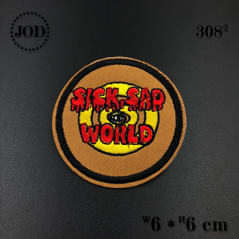 sick sad world Кот Rip Dip вышитые нашивки для костюмы гладить на заплатка для одежды гладильная DIY аппликация шить наклейки тканевые нашивки супер@ 20 - Цвет: sick sad world