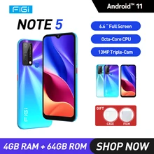 

FIGI Note 5 Smartphone 6.6" Fullscreen 4GB RAM 64GB ROM unlock Android 11Octa Core CPU 4500mAh Mobile Phone 13MP Rear Camera
