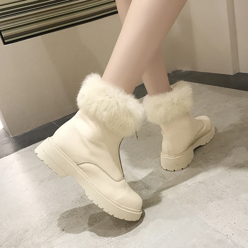 Зимние сапоги; женские модные ботильоны из искусственной кожи черного цвета на квадратном каблуке с молнией спереди; женская обувь; большие размеры; g892