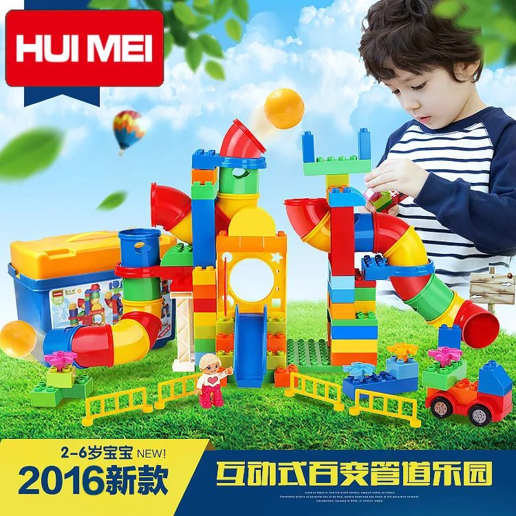 

Hui mei Stars City Large Particles Pipeline Plastic Inserted Building Blocks Baby Children'S Educational Toy Hm133