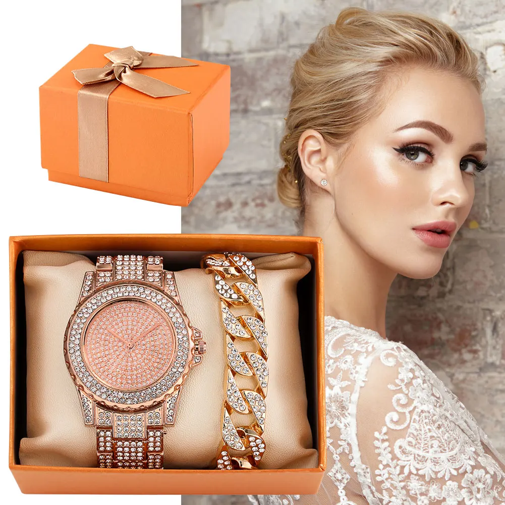 Luxury Crystal Quartz Wristwatches Set 1