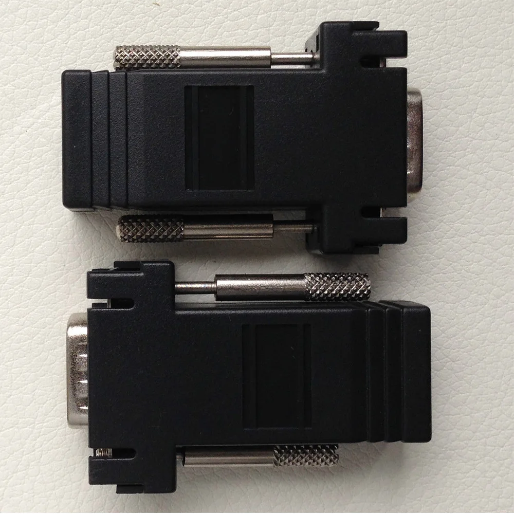 2pcs VGA to RJ45 Cat5e Network Adapter Network Ethernet Extend Connector No external power needed