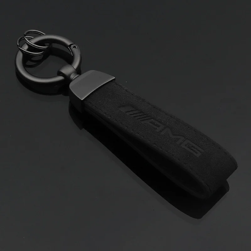 

Car styling Key Chain For Mercedes Benz AMG car styling Leather Belt Chrome Keyring Keychain car-styling car key chain